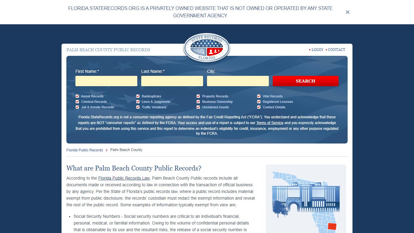 PALM BEACH COUNTY PUBLIC RECORDS - Florida State Records